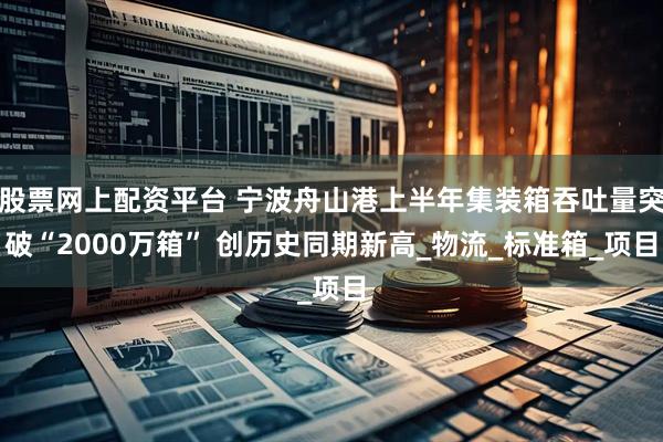 股票网上配资平台 宁波舟山港上半年集装箱吞吐量突破“2000万箱” 创历史同期新高_物流_标准箱_项目